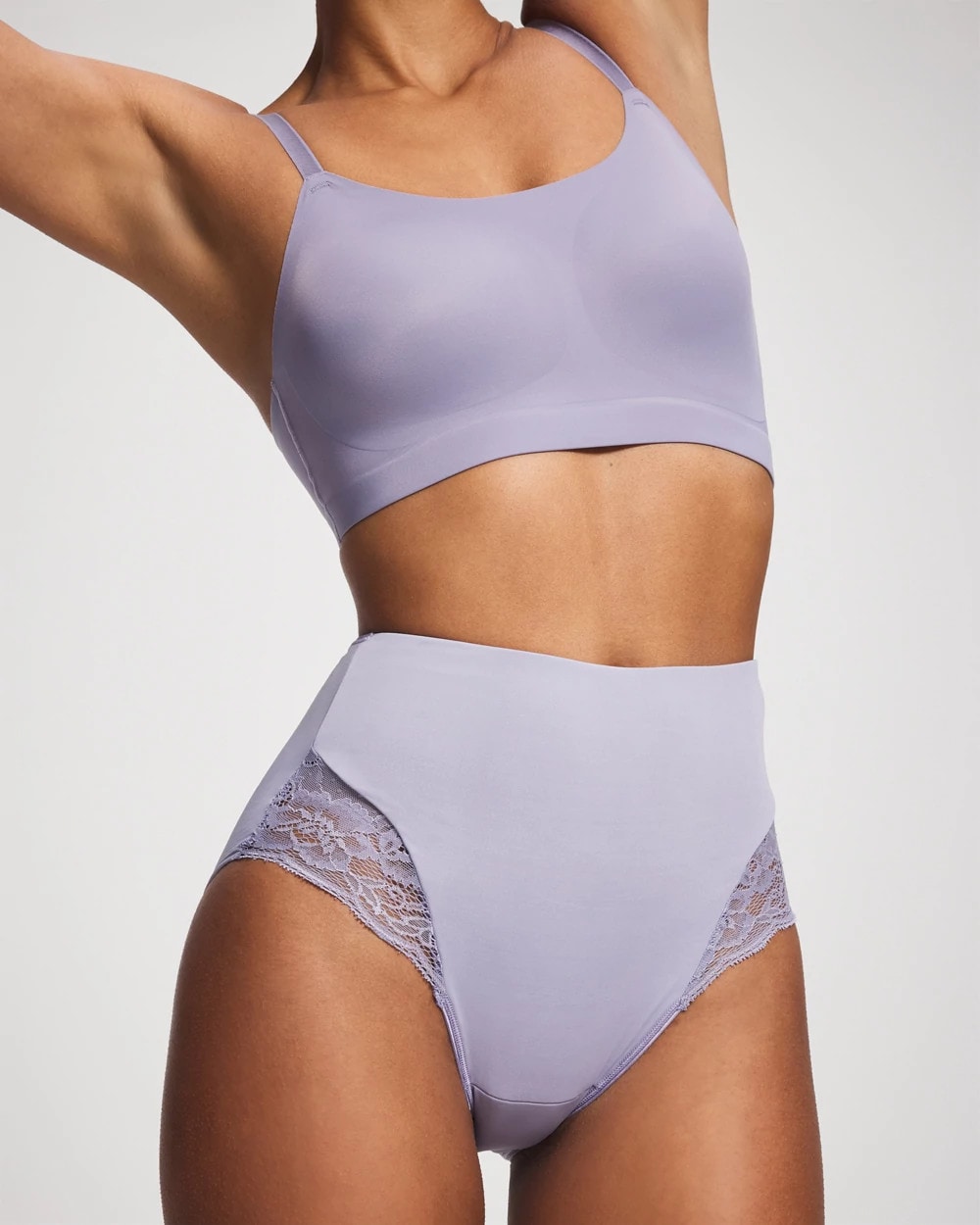 Tummy High-Waist Brief Panty with Lace - LAVENDER CLOUD | Soma near me