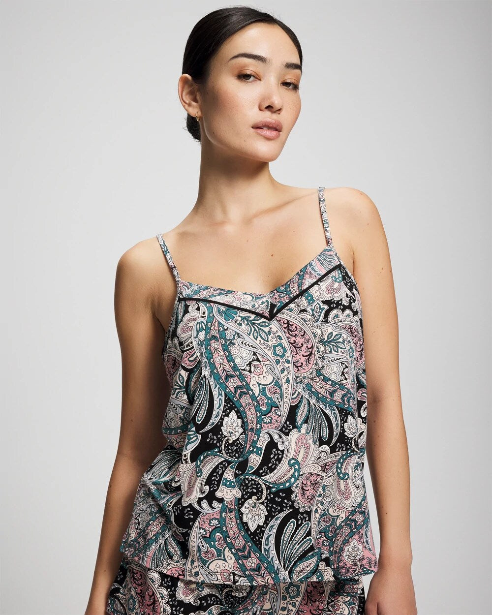 Piped Pajama Cami - REGAL PAISLEY BLACK | Soma near me