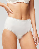 Cotton Brief Panty with Lace Trim - IVORY | Soma Online