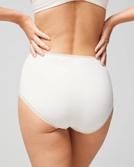 Cotton Brief Panty with Lace Trim - IVORY | Soma Online