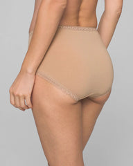 Cotton Brief Panty with Lace Trim - WARM AMBER | Soma near me