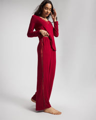Lace Relaxed Wide Leg Pajama Pant - PAINT THE TOWN RED | Soma sale