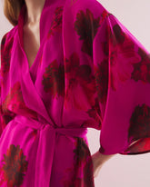 Silk Chiffon Short Robe - VA VA BLOOMS PINK | Soma sale