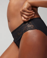 Cotton Blend Hipster Panty with Lace - BLACK | Soma for sale