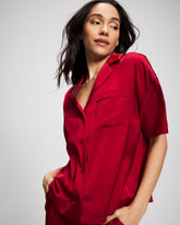 Short Sleeve Notch Collar Pajama Top - PAINT THE TOWN RED | Soma on sale