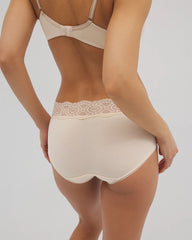 Embraceable Hipster Panty with Crochet Lace Waist - PALE SAND | Soma outlet