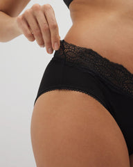 Embraceable Hipster Panty with Crochet Lace Waist - BLACK | Soma near me