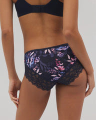 Hipster Panty with Enchanting Lace - BLOOM BRIGHTLY MINI NAVY | Soma discount