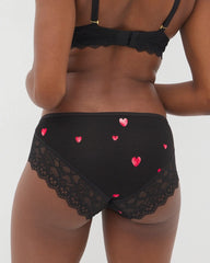 Hipster Panty with Enchanting Lace - FLOATING HEARTS BLACK RED | Soma for sale