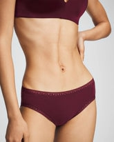 Cotton Hipster Panty with Lace Trim - VELVET PLUM | Soma Online