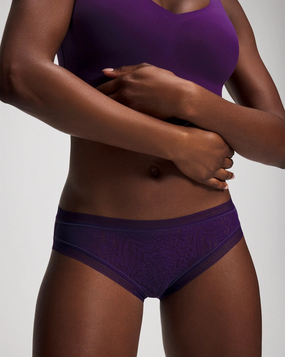 Soma Hipster Panty with Stretch Lace - MAJESTIC PURPLE | Soma Online