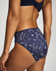 Edge High-Leg Panty with Lace - BOTANICAL TILE NAVY M | Soma on sale