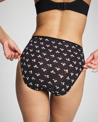 Edge High-Leg Panty with Lace - PEACEFUL PETALS MINI BLK | Soma discount