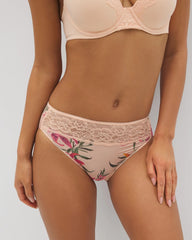 Edge High-Leg Panty with Lace - LE TIGRE FLORA MINI PEACH | Soma on sale