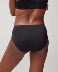 Cotton Blend High-Leg Panty with Lace - BLACK | Soma outlet