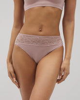 Cotton Blend High-Leg Panty with Lace - ADOBE ROSE | Soma near me