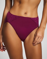 Tummy High-Leg Brief Panty with Lace - POMEGRANATE WINE | Soma near me