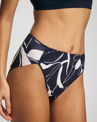 Tummy High-Leg Brief Panty with Lace - NOUVEAU FLORA MINI NAVY | Soma sale