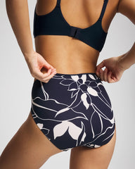 Tummy High-Leg Brief Panty with Lace - NOUVEAU FLORA MINI NAVY | Soma sale