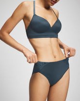 Tummy High-Leg Brief Panty with Lace - PETROL | Soma outlet