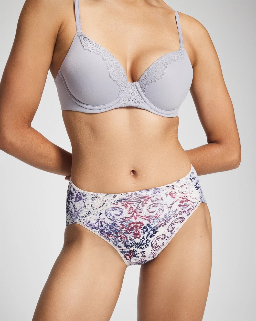 Tummy High-Leg Brief Panty with Lace - LACE HARMONY M LILAC | Soma near me