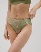 High-Leg Brief Panty - STITCH PAISLEY M GREEN | Soma Online