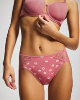 High-Leg Panty with Enchanting Lace - WATER SPOTS ANTIQUE PINK | Soma for sale