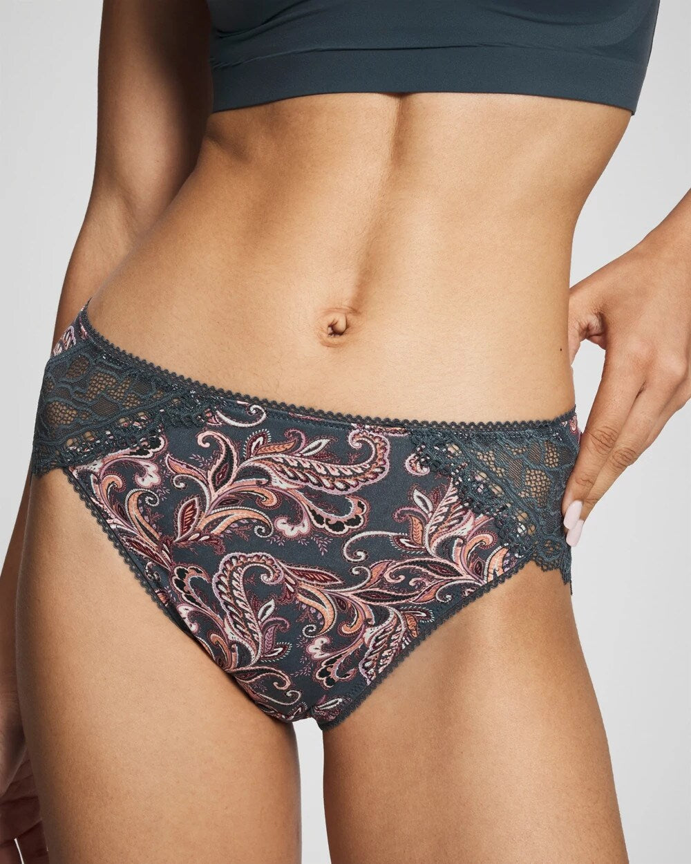 High-Leg Panty with Enchanting Lace - IMPERIAL PAISLEY M PET | Soma Online