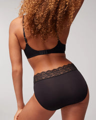 High-Leg Panty with Enchanting Lace - BLACK | Soma for sale