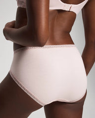 Cotton High-Leg Brief Panty with Lace Trim - PRETTY PINK | Soma Online