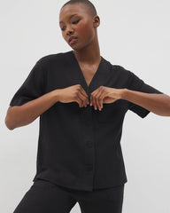 Button-Front Pajama Tee - BLACK | Soma near me