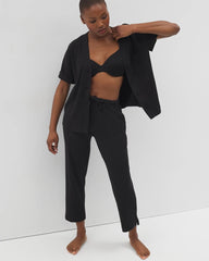 Button-Front Pajama Tee - BLACK | Soma near me