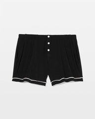 Solid Piped Pajama Shorts - BLACK | Soma near me