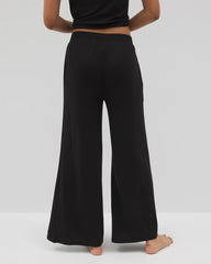 Lightweight Rib Knit Wide Leg Pajama Pants - BLACK | Soma outlet