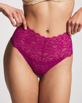 High-Waist Thong Panty with Enchanting Lace - MAGENTA ORCHID | Soma near me