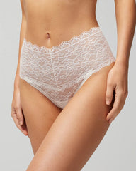 High-Waist Thong Panty with Enchanting Lace - IVORY | Soma Online