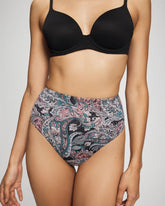 Tummy High-Waist Thong Panty - REGAL PAISLEY BLACK MINI | Soma Online