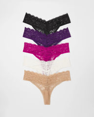 Thong Panty with Enchanting Lace 5 Pack - MAJESTIC PURPLE MULTIPACK | Soma outlet