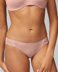 Cotton Blend Bikini Panty with Lace - ADOBE ROSE | Soma Online