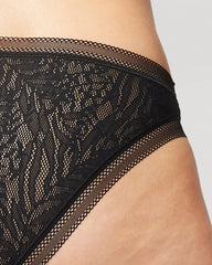 Soma Bikini Panty with Stretch Lace - BLACK | Soma outlet