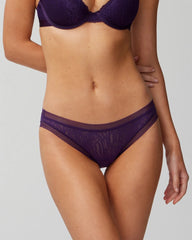 Soma Bikini Panty with Stretch Lace - BLACKBERRY | Soma Online