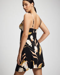 Satin Trim Chemise - MYSTIC BLOOMS BLACK MID | Soma outlet