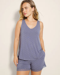Printed V-Neck Pajama Tank - ON THE DOT EARL GRAY | Soma near me