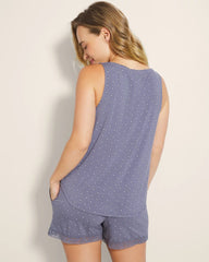 Printed V-Neck Pajama Tank - ON THE DOT EARL GRAY | Soma near me