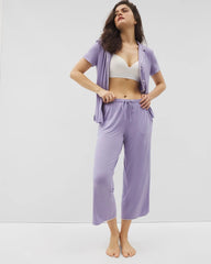 Solid Piped Crop Pajama Pant - JACARANDA | Soma near me