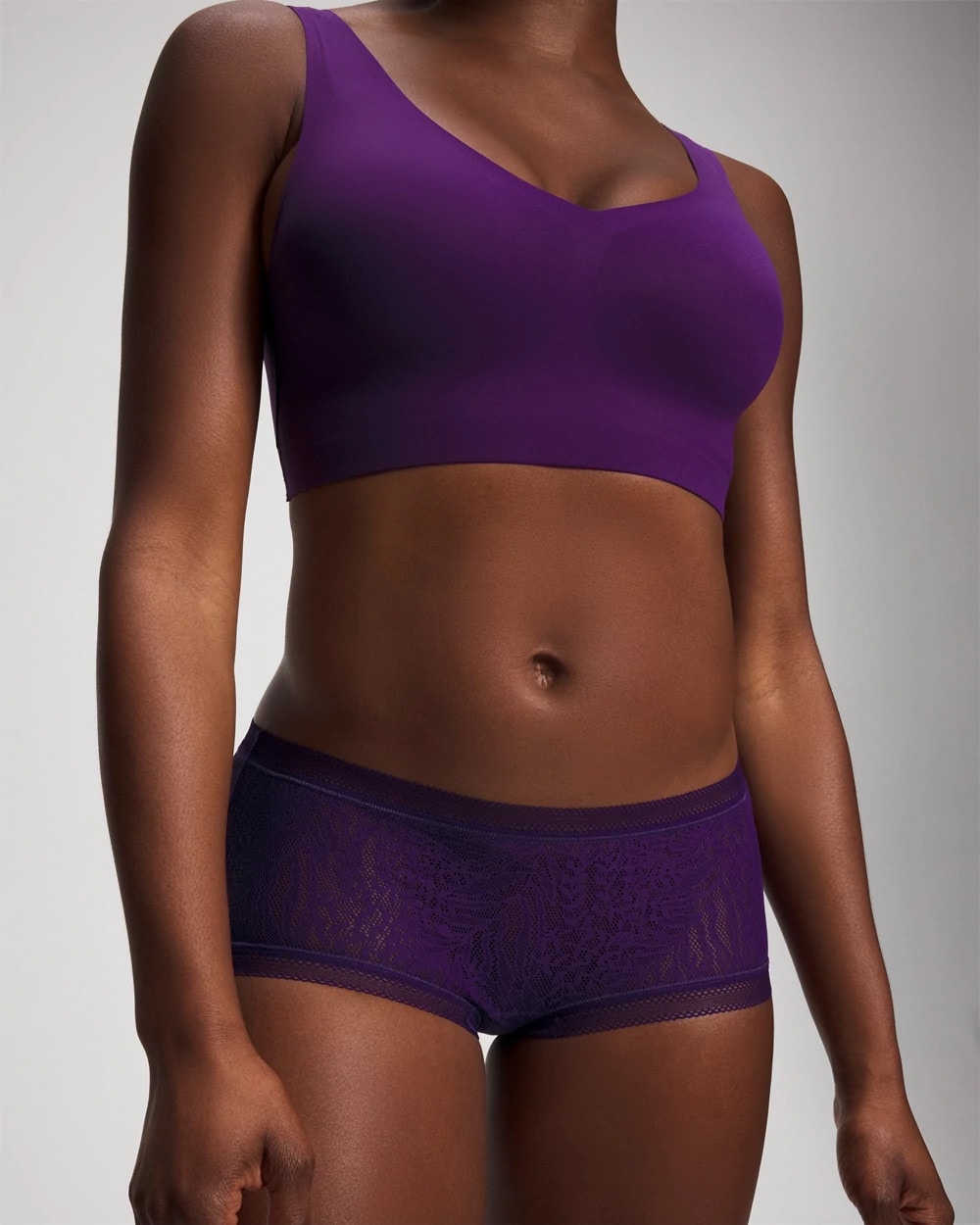 Soma Boyshort Panty with Stretch Lace - MAJESTIC PURPLE | Soma for sale