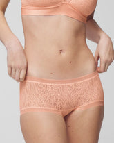 Soma Boyshort Panty with Stretch Lace - APRICOTTA | Soma Online