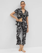 Cropped Pajama Pants - MEANDERING GARDEN BLACK | Soma discount