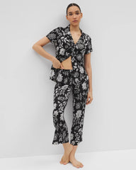 Cropped Pajama Pants - MEANDERING GARDEN BLACK | Soma discount
