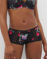 Boyshort Panty with Enchanting Lace - RHAPSODY FLORA MINI BLACK | Soma Online